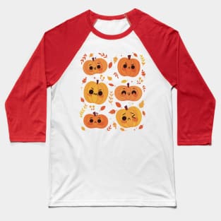 Cute Pumpkin Collection Baseball T-Shirt